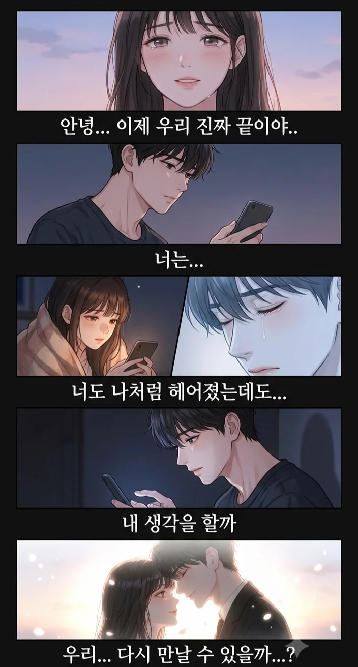 헤어진 두 사람이 서로를 떠올리는 재회 이야기 웹툰